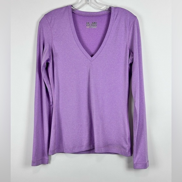 Women's Long Sleeve HeatGear Active V-Neck T-Shirt - Picture 1 of 6